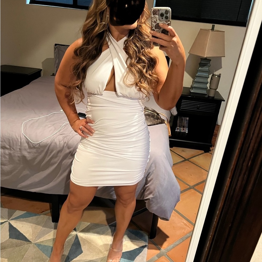 Zara white wrap dress